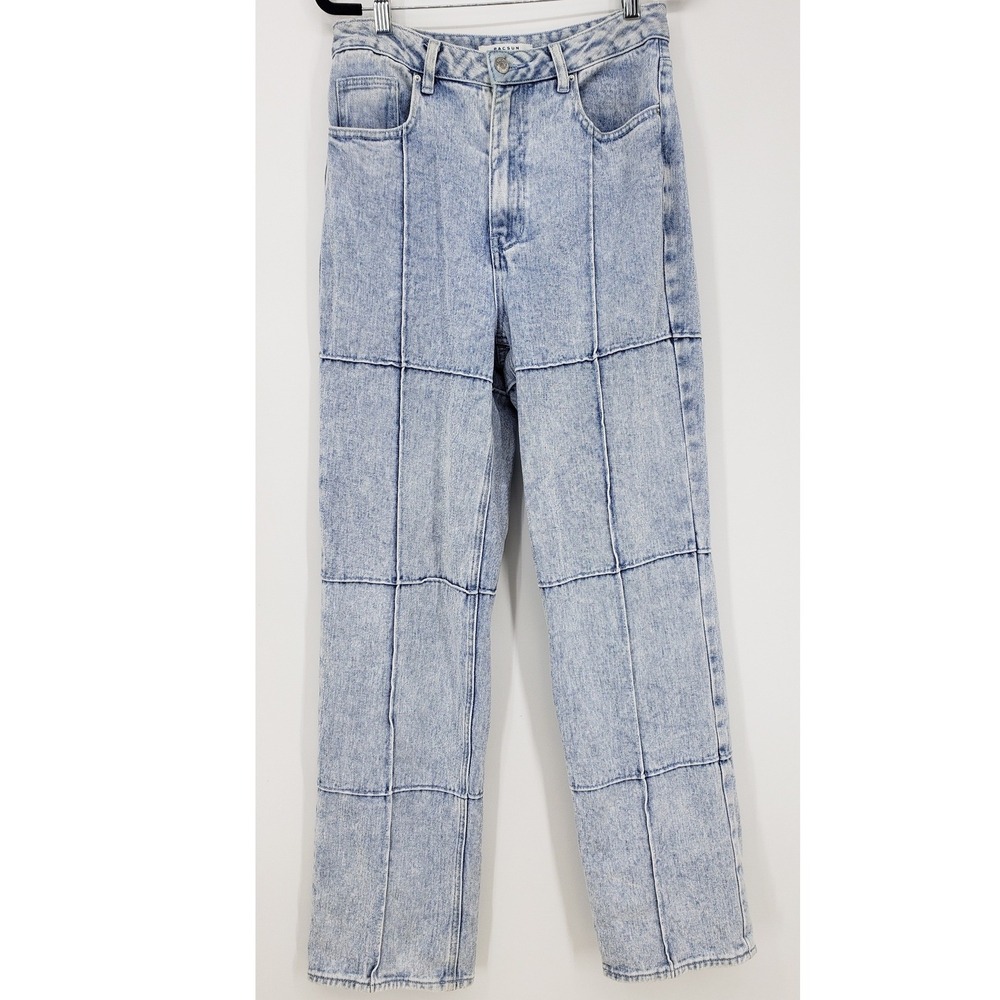 Pacsun 90sโ Boyfriend Jeans Light Wash Patchwork Acid Wash Womens Size 29